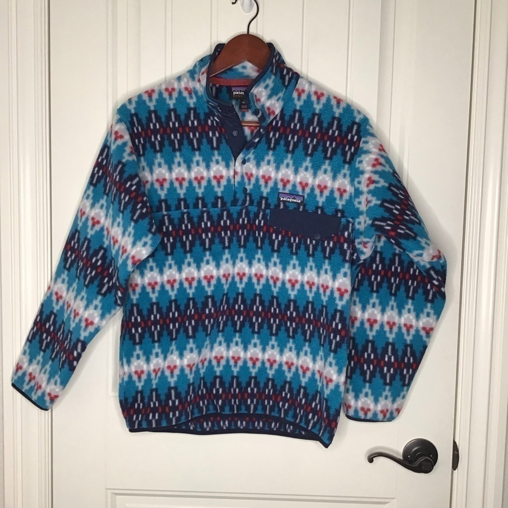 Patagonia Mens Synchilla Snap-T Fleece Pullover Forest Carpet: Deep Sea Blue - Picture 2 of 9